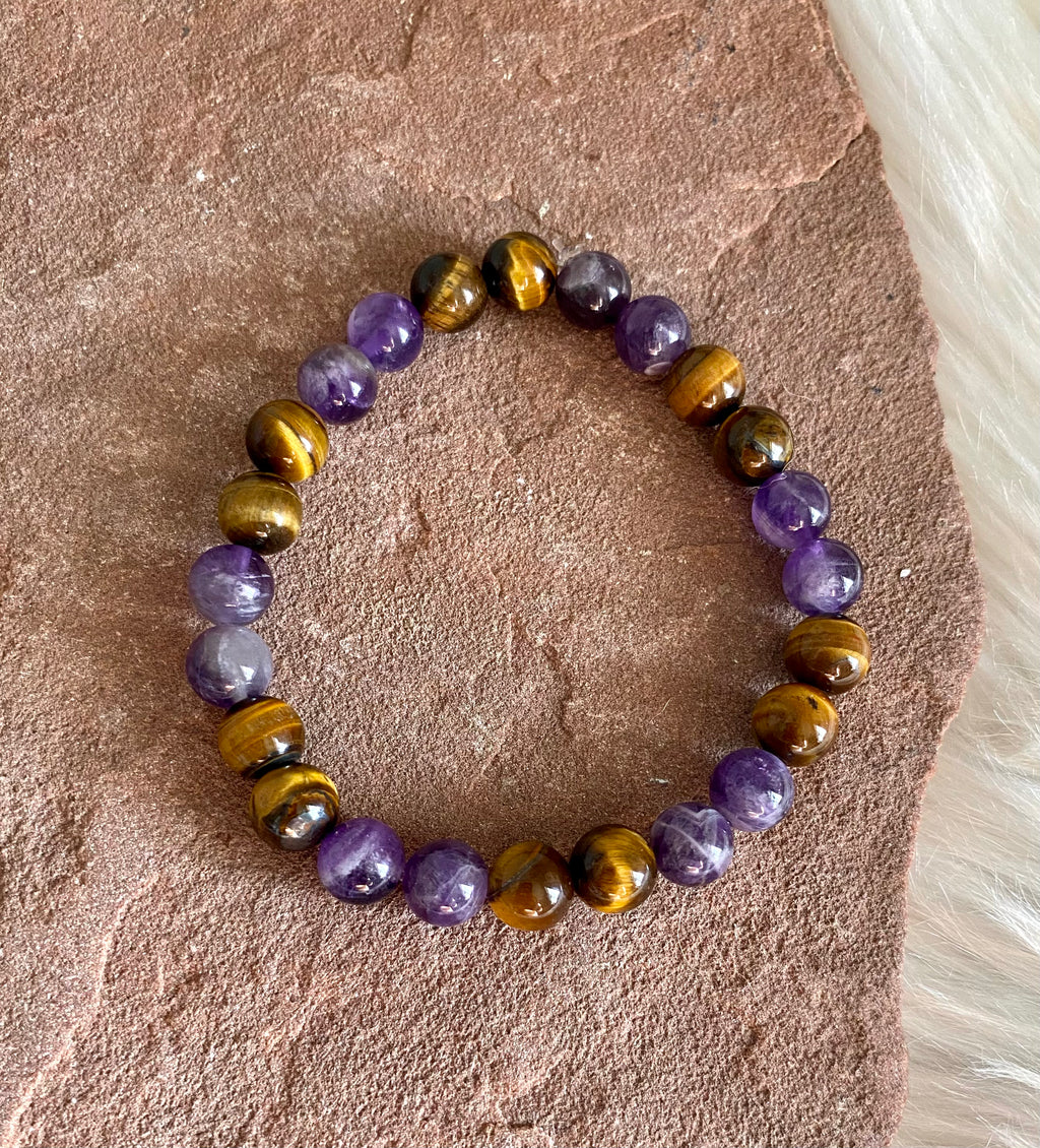 Amethyst Tiger s Eye Protection Bracelet DarcMoon