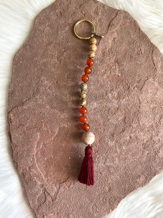 Root Keychain with Carnelian and Jasper