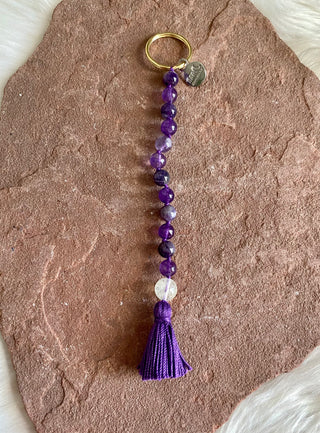 Crown Chakra Keychain with Amethyst