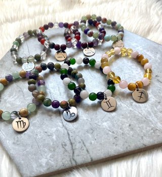 Gemstone Zodiac Bracelet - symbol & constellation 