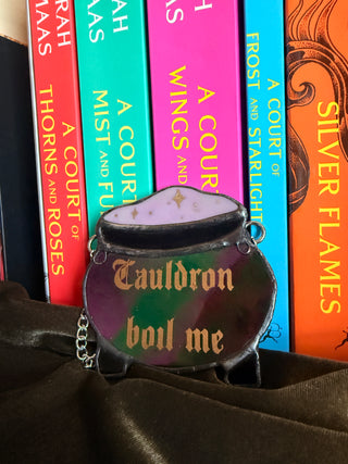 Cauldron Boil Me” Stained Glass Suncatcher