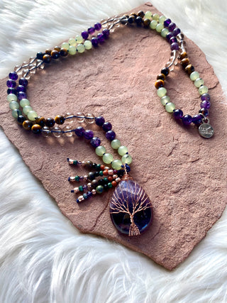 Rooted Stillness, Branching Spirit Mala Necklace