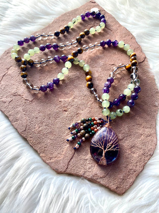 Rooted Stillness, Branching Spirit Mala Necklace